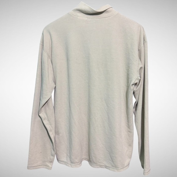 Vintage The North face hoodie Mens Medium 1/4 Zip Solid beige polartec stained - Picture 3 of 9